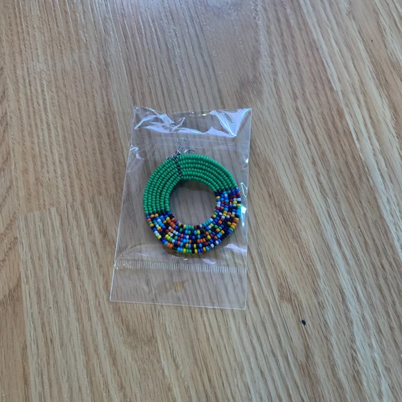 Ankara Beaded Earrings - Picture 2 of 16